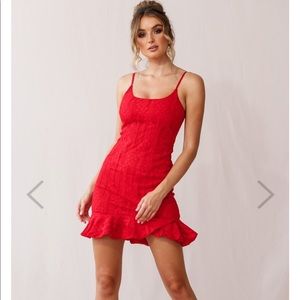 Red bodycon mini dress